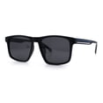 thumbnail image 5 of Polarized Gentlemanly Hipster Mens Sport Horn Rim Plastic Sunglasses [Black Blue White - Black], 5 of 7