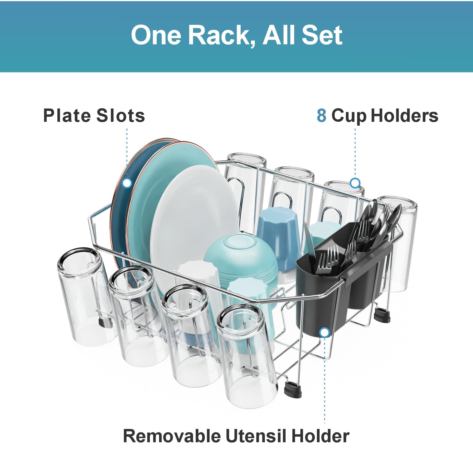 Small In Sink Dish Drying Rack - Stainless Steel Compact Drainer For Rv Kitchen Apartment  Rust Resistant Inside 1-2 Person Households 11.6" W X 13.4" L Silver