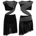 thumbnail image 1 of Sholeno Justaucorps de Danse Asymétrique en Maille Transparente pour Filles, Robe de Danse Lyrique Noire 16, 1 of 4