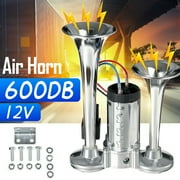 Jahy2Tech Super Loud 600DB Dual Trumpets Car Electric Horn Truck Boat Train Speaker