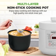 6 QT Electric Pressure Cooker - 9 Function Digital Countertop with Preset Cooking Modes, Adjustable Time & Temp Settings (White)