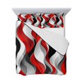 thumbnail image 7 of Red Black Grey King Size Down Alternative Comforter, Lightweight Comforter Quilt Bedding Set with Pillow Shams Moire Modern Artwork Abstract All Seasons Bed Comforter Duvet Insert 96"x106", 7 of 7