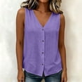 thumbnail image 5 of Perfectbot Women’s V-Neck Sleeveless Button-Down Tank Top – Lightweight Flowy Summer Blouse for Beach & Casual Wear, 5 of 6