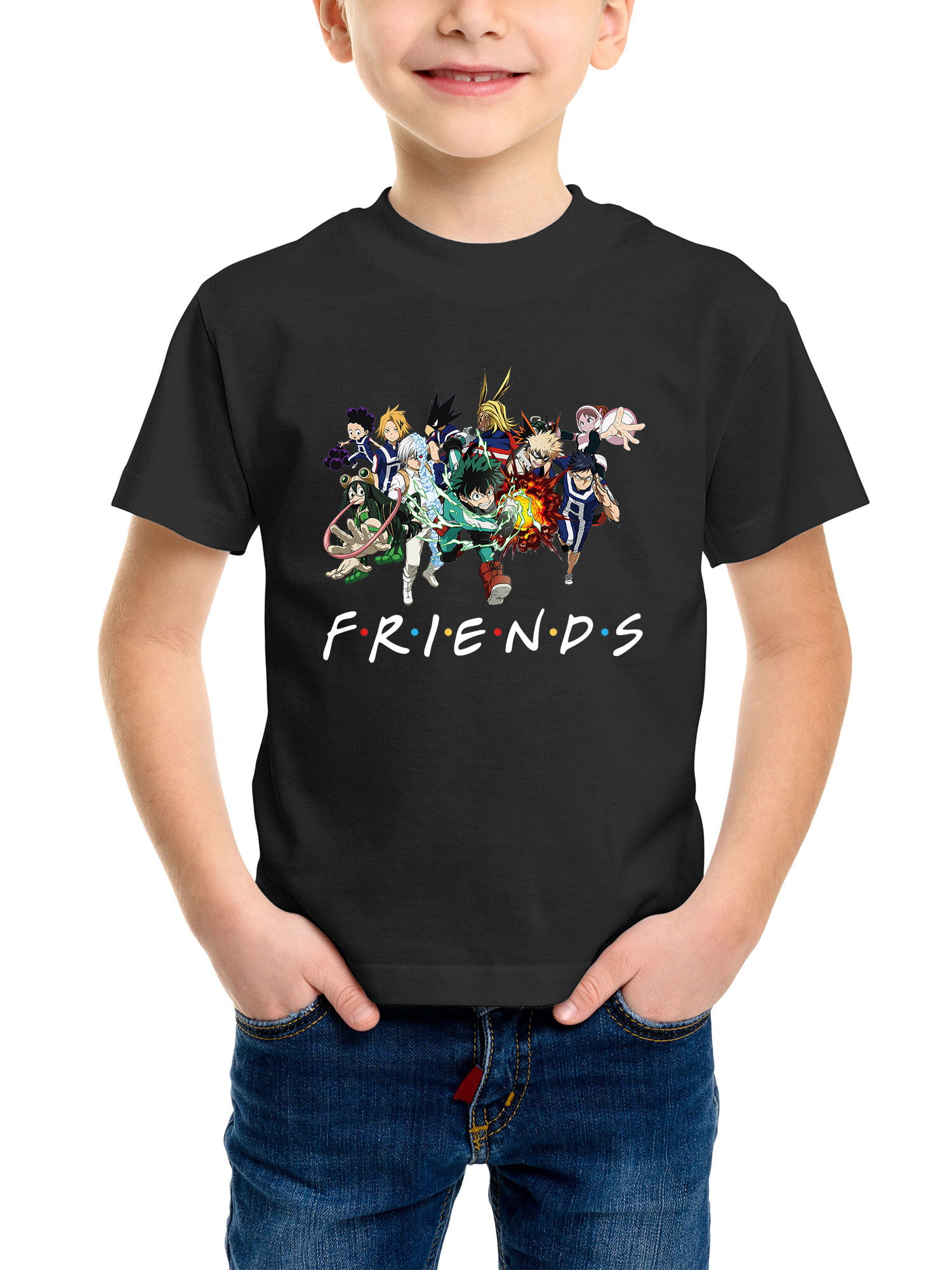My Hero Academia T shirt Midoriya All Might Boys Anime Tee Black Gift Top Kids