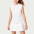 thumbnail image 3 of Odeerbi Niñas Golf Tank Tops Color Sólido Botón de Solapa Sin Mangas Uniforme Escolar Con Bolsillo, 3 of 9