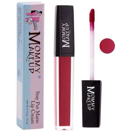 Stay Put Matte Lip Cream - Kiss Proof Transfer Proof Long Lasting Lipstick by Mommy Makeup (Miss Scarlett)