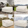 thumbnail image 6 of FLASHLUMI Heavy Duty Waterproof Outdoor Patio Sofa Cover, Windproof UV Resistant Furniture Protector with Buckles & Drawstring, Beige, 83"x39"x28", 6 of 6