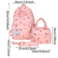 thumbnail image 2 of Cherry Print Backpack Set 3 in 1 Lightweight Multi‑Compartment Casual Daypack with Insulated Lunch Tote & Pouch Storage Backpack with Bow Pendant for Daily Commute Travel Casual Outings, 2 of 2