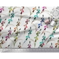 thumbnail image 2 of Soimoi White Georgette Viscose Fabric Colorful Flower Watercolor Print Fabric by Yard 42 Inch Wide, 2 of 3