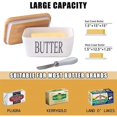 thumbnail image 3 of Ceramic Butter Dish with Lid and Knife for Countertop, (500ml) Large Butter Dish White, Butter Keeper, Butter Container with Airtight Covered for Refrigerator, 3 of 5
