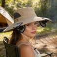 thumbnail image 4 of JZCHUNTOY Solar Fan Hat 1 Pack with 2 Detachable Fans, USB Rechargeable Long Battery Life Outdoor Sun Shade Cap, UV Protection Breathable Adjustable Cooling Hat for Hiking Camping Gardening, 4 of 6