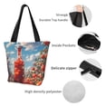thumbnail image 3 of KLL Tote Bag for Women Tomato Field Bottle Print Shopping Grocery Reusable Bags for Office School Shopping Travel, 3 of 6