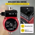 thumbnail image 5 of VEVOR Water Recirculation Pump, 120W 110V Water Movement Pump, Auto-Start Pump NPT 3/4" with Brass Attachments, Stainless Steel Top, Dual Speed Adjustment, 5 of 9