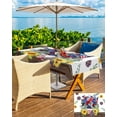 thumbnail image 5 of Outdoor Tablecloth with Umbrella Hole for Patio/Picnic/Party/Camping, 4th of July Waterproof Table Cloth Rectangle Table Cover Washable, Independence Day Sunflower 52"x 70", 5 of 7