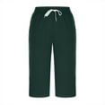 thumbnail image 4 of Capri Pants for Women Spring Summer Elastic Mid Waist Straight Leg Capri Sweatpants Capris with Pockets, 4 of 5