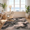 thumbnail image 3 of Design&I 6'x9' Ultra Soft Area Rug, Blush Abstract Swirl Flecked Veined Swirls Gilded Cracked Pink Flowing Dynamic None Fluffy Washable Non Shedding for Guest Room Bedroom Living Room, 3 of 7