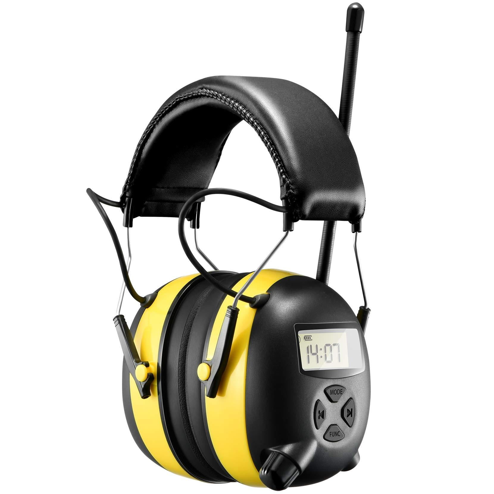 BJKing EP003 AM FM Radio Headphone with Digital Display, SNR 30db Ear Protection Noise Reduction