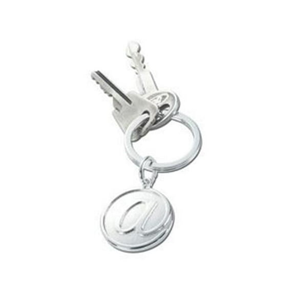 Key Ring  at Sign  Silver