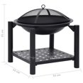 thumbnail image 2 of vidaXL Fire Pit with Poker 21.3"x21.3"x21.7" Steel, 2 of 10