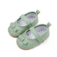 thumbnail image 2 of nvzhuang Baby Girl Dress Shoes Bowknot Mary Jane Flats Quilted Crib Shoes with Non-Slip Rubber Sole, 2 of 9