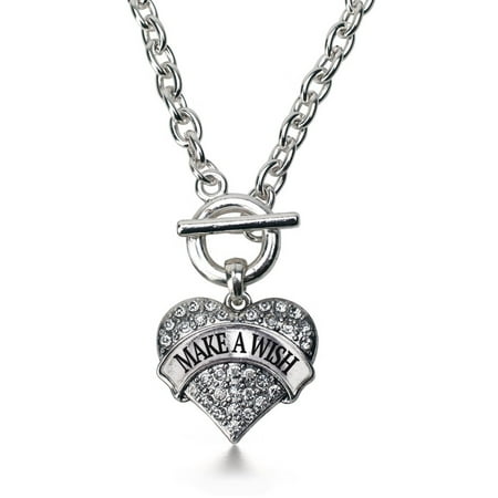 Make A Wish Necklace - Make a Wish Pave Heart Toggle Necklace
