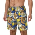 thumbnail image 2 of Gaeub Sicilian Style Mens Swim Trunks Stretch Beach Shorts Quick Dry for Men Swim Shorts Swimwear with Pockets- Small, 2 of 9