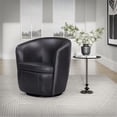 thumbnail image 4 of Pemberly Row Vintage Onyx Genuine Italian Leather Swivel Club Chair, 4 of 9