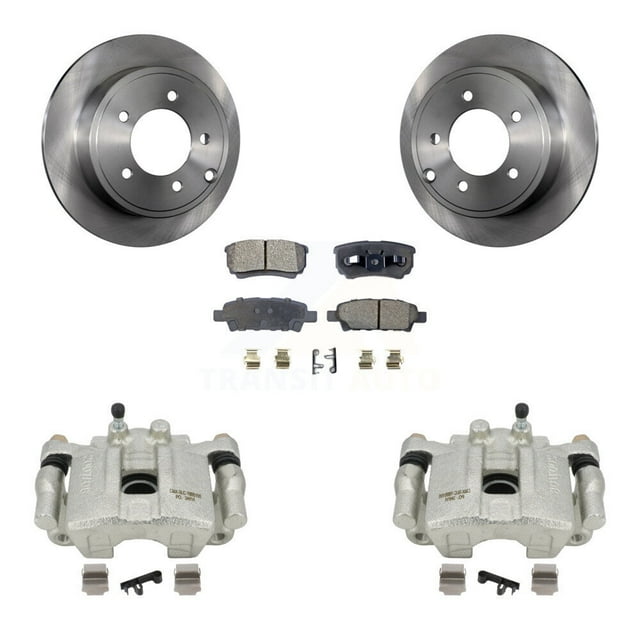 Transit Auto Rear Disc Brake Caliper Rotors and Semi-Metallic Pads Kit for Car Dodge Caliber Mitsubishi Lancer KC8-100379P