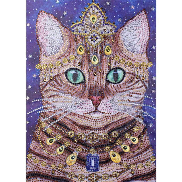 5D bricolaje especial en forma de diamante pintura gato noble punto de cruz bordado FLhrweasw Nuevo