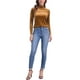 thumbnail image 2 of INSPIRAR CHIC Blusa de Mujer de Manga Larga Cuello Mock Cuello de Tortuga de Terciopelo Elástico XL Marrón, 2 of 6