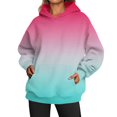 thumbnail image 1 of Mode Quotidienne Polyvalente Décontractée Sweat-Shirts Manches Longues Gradient Top Sweat-Shirts Rose, 1 of 5
