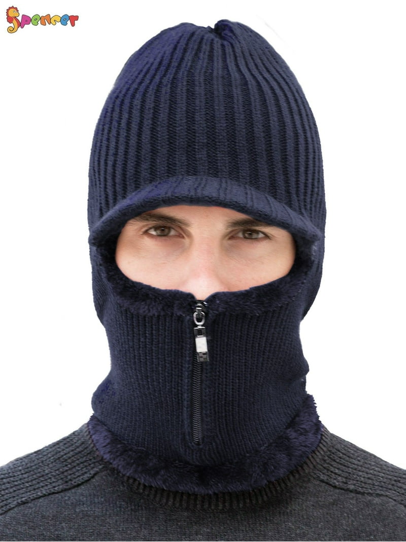 Spencer Winter Warm Balaclava Beanie Hat, Scarf Cap with Zipper