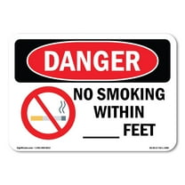 OSHA Danger Sign - Custom No Smoking Within - Feet | Plastic Sign | Protect Your Business, Construction Site, Warehouse & Shop Area |  Made in The USA