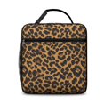 thumbnail image 2 of Black and Brown Leopard Print Insulated Lunch Bag Teens,Lunch Box for Men Women for Work,Picnic or Travel,10.2x9.5x4.3 Inches,8 Can Capacity, 2 of 6