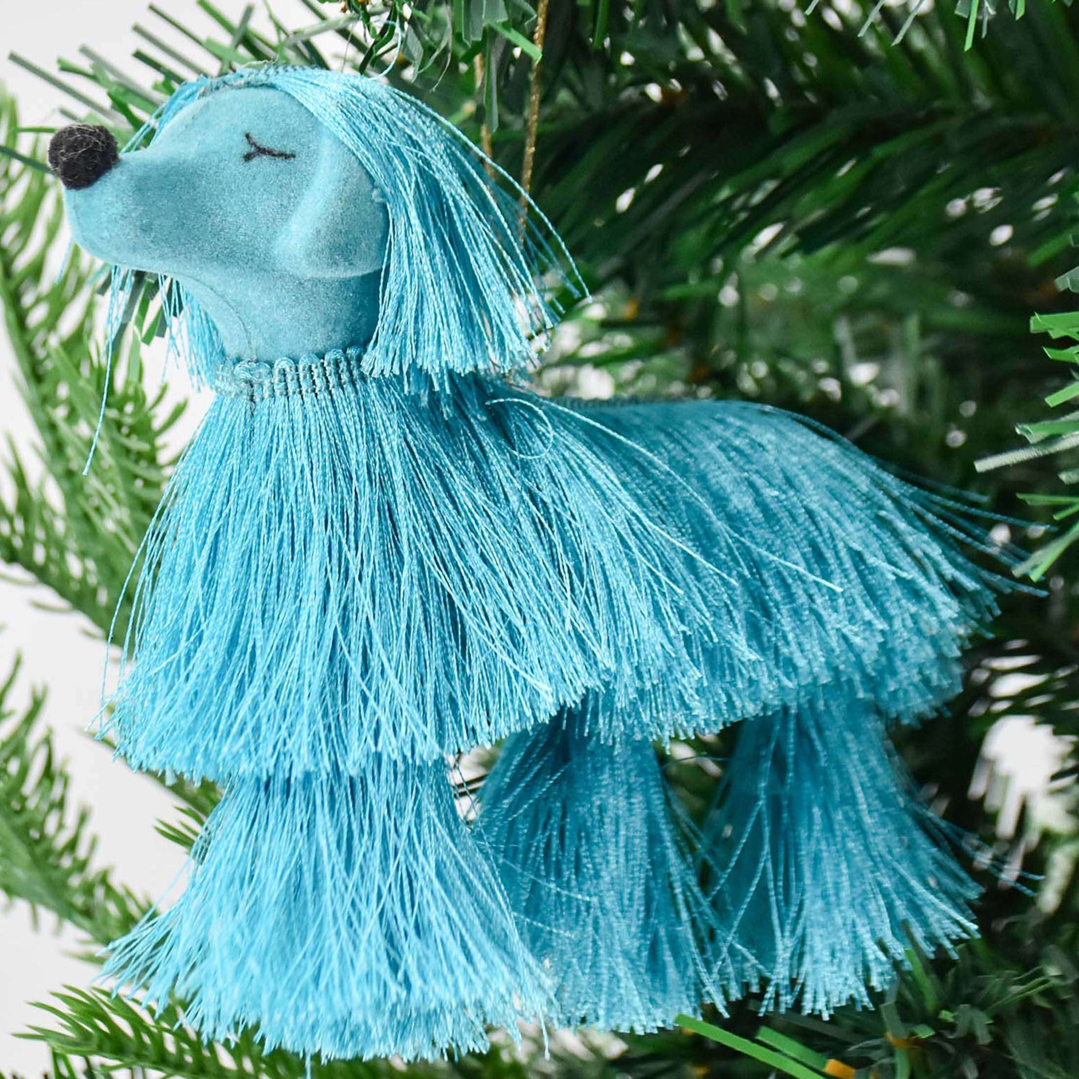 Temps de vacances 1 compter Noël gland chien ornement, bleu Mesure 3.75" de hauteur