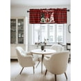 thumbnail image 2 of Christmas Gnomes Valances for Windows, Merry Christmas Winter Snow Red Black Plaid Light Filtering Window Treatment Valances, Rod Pocket Small Curtains for Kitchen/Bathroom, 54"x18", 2 of 9