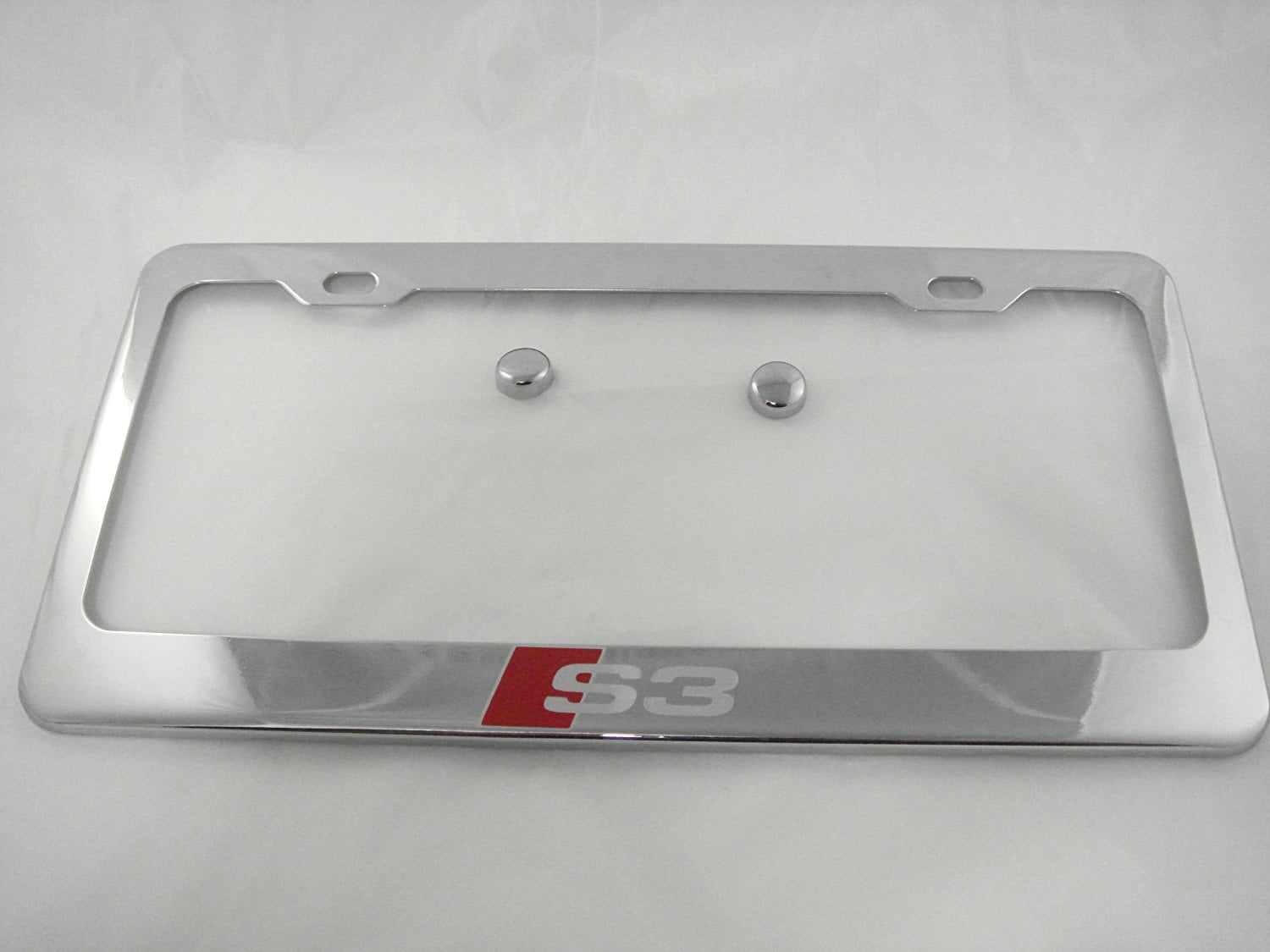 Audi S3 Chrome License Plate Frame with Caps, By None