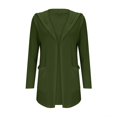 thumbnail image 2 of Jxximdong Fashion Coat for Women, Casual Solid Color Pocket Long Sleeve Top Hooded Cardigan Jacket, Women's Coats Green, 2 of 6