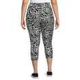 thumbnail image 4 of Terra & Sky Women’s Plus Size Printed Capri Leggings, 2-Pack, Regular and Petite, 4 of 6