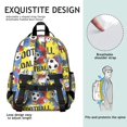thumbnail image 5 of Football and Graffiti Yellow Pattern Cute School Backpack Bag for School with Padded Back and Adjustable Shoulder Straps 15.25"x11.5"x5.25", 5 of 5