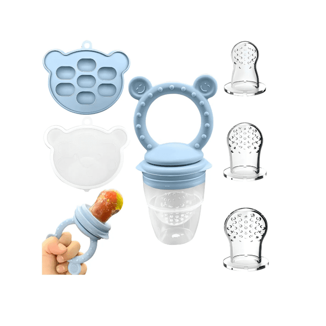 Chupón Alimentador Fruta Y Cuchara Para bebe color azul