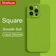 thumbnail image 2 of For iPhone 16 15 14 13 12 11 Pro Max Case Shelluxe Square Liquid Silicone Soft Cover For APPLE 11 12 13 Mini 14 15 16 Plus Cases Dark Green For iPhone 16, 2 of 6