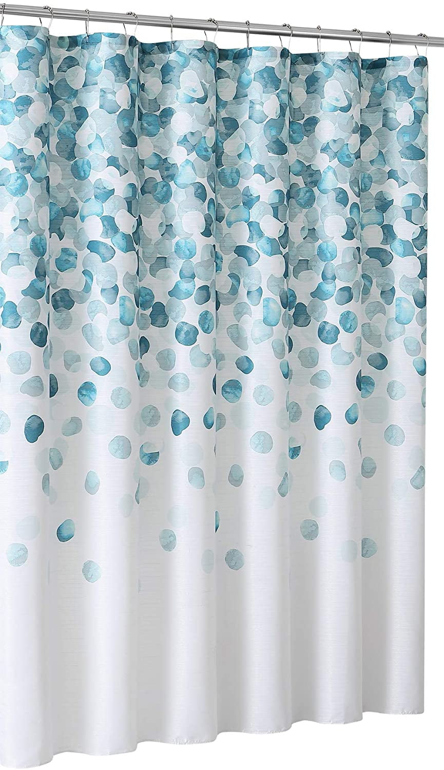 Dark Blue Shower Curtain by Blue Geometric Modern Contemporary Polyester