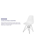 thumbnail image 2 of 2 pièces Chaise de la série Elon en plastique blanc avec base chromée, 2 of 9