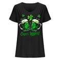thumbnail image 4 of lcziwo Irish Shirts for Women 2025 Summer Short Sleeve T Shirt Cute Wine Glass Graphic Tees Loose Fit U Neck Blouses St. Patrick's Day Vacation Tops Black XL Sale of The Day, 4 of 5