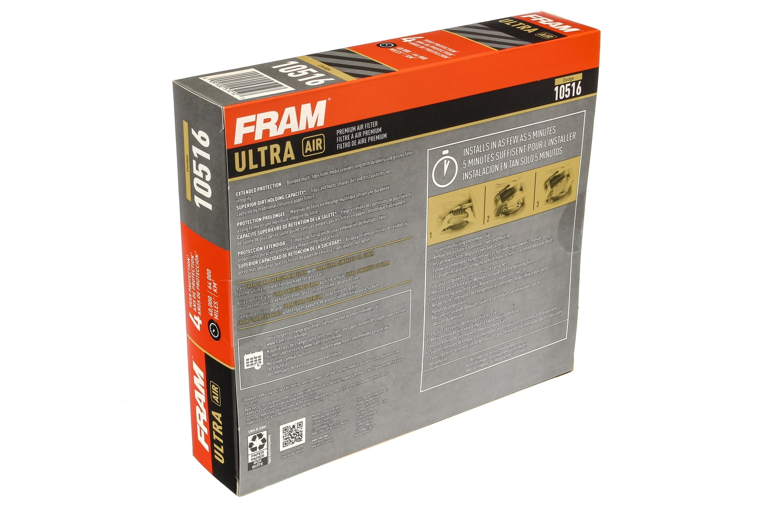 FRAM Ultra Air XGA10516 Premium Engine Air Filter For Select Vehicles