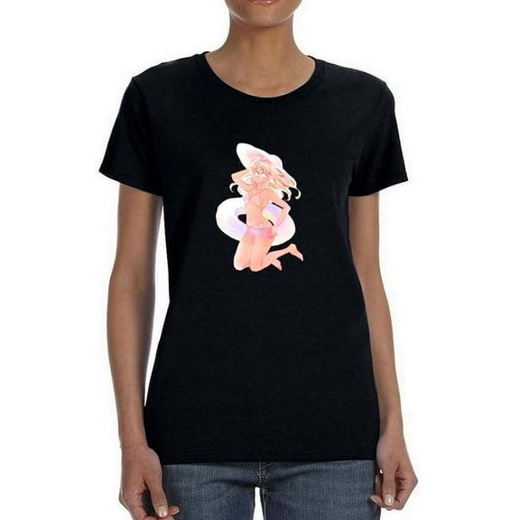 Anime Girl W Floatie T-Shirt Women -Image by Shutterstock, Female Large