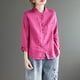 thumbnail image 2 of Ropa para mujer,Camisa holgada de lino para mujer, blusa estampada de manga 3/4, tela de poliéster, ropa informal suave para primavera, sopatenor, 2 of 7