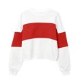 thumbnail image 2 of Women's Casual Color Block Pullover Sweatshirt Long Sleeve Crew Neck Top for School Lounge Streetwear, 2 of 7