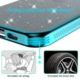 thumbnail image 4 of Crystal Bling Clear Case for iPhone 12 Pro Max 6.7" 2020, Allytech Slim TPU Back Luxury Sparkly Anti-Slip Shockproof Anti-Scratch Protective Girls Women Case for iPhone 12 Pro Max 2020(6.7 inch), Blue, 4 of 5